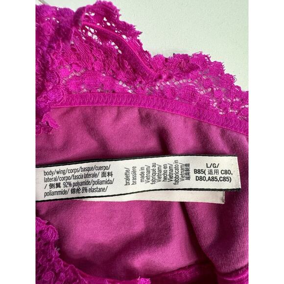 Victorias Secret Pink Front Closure Lace Bralette Underwire Free Size Medium - Picture 3 of 3